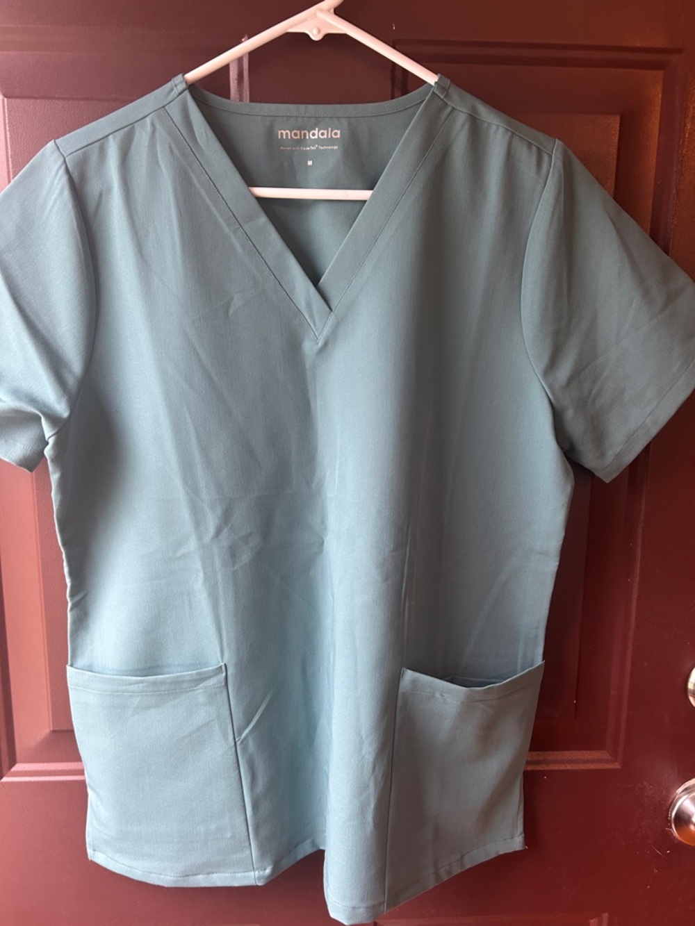 Mandala Women's V-Neck Scrub Top in Teal